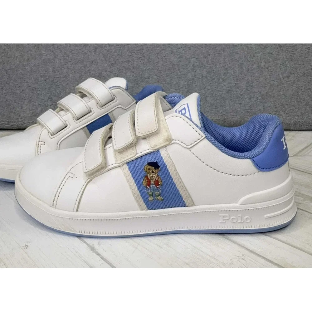 POLO RALPH LAUREN Heritage Court‎ II Bear EZ Sneakers Girls Size 13.5 Preppy